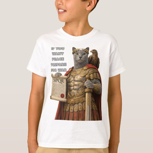 Russian Blue Caesar Cat T-shirt (Voorkant)