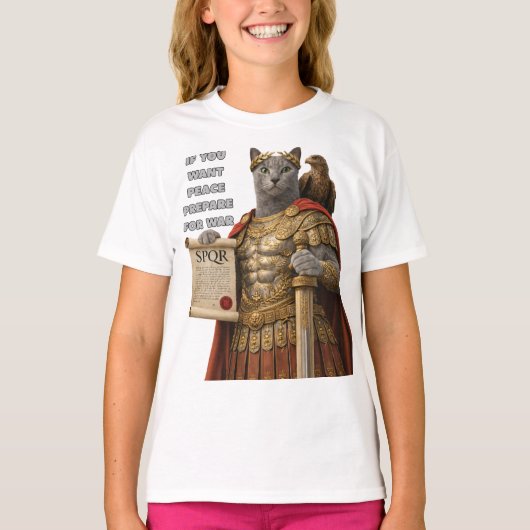 Russian Blue Caesar Cat T-shirt (Voorkant)