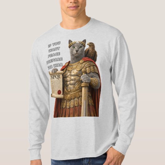 Russian Blue Caesar Cat T-shirt (Voorkant)