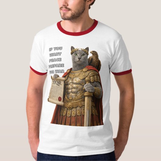 Russian Blue Caesar Cat T-shirt (Voorkant)