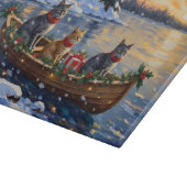 Russian Blue Cat Christmas Boat Holiday Snijplank (Hoek)