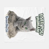 Russian Blue Cat Fleece Blanket Deken (Voorkant (Horizontaal))