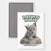 Russian Blue Cat Magnet (Voorkant / Achterkant)