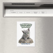 Russian Blue Cat Magnet (Insitu (Vaatwasser))