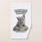 Russian Blue Cat Towel Set Bad Handdoek (Handdoek)