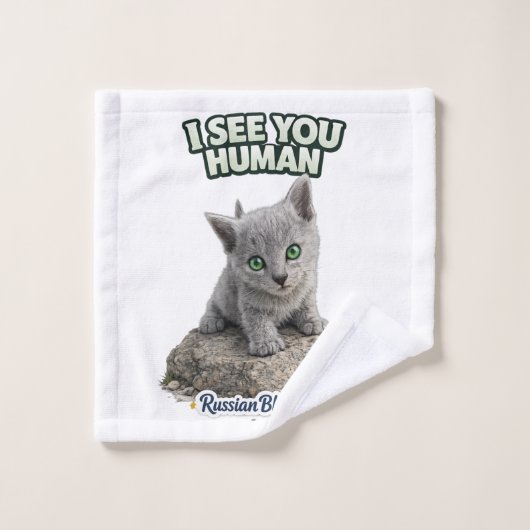 Russian Blue Cat Towel Set Bad Handdoek (Wasdoekje)