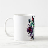 Russian Blue Cat Waterverf Koffiemok (Links)