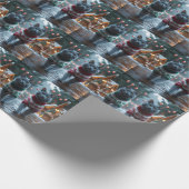 Russian Blue Cats Christmas Snow Holiday Cadeaupapier (Hoek)