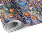 Russian Blue Cats in Halloween Costumes Cadeaupapier (Rol Hoek)