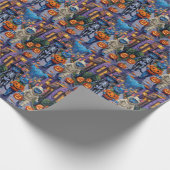 Russian Blue Cats in Halloween Costumes Cadeaupapier (Hoek)