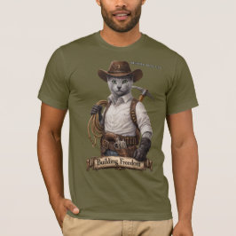 Russian Blue Cowboy Kat – Bouwen aan vrijheid T-shirt