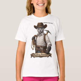 Russian Blue Cowboy Kat – Vrijheid Bouwen T-shirt