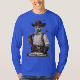 Russian Blue Cowboy Kat – Vrijheid Bouwen T-shirt