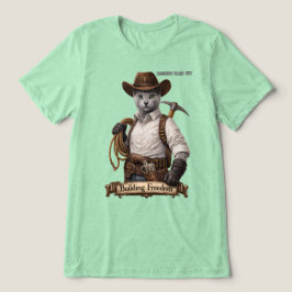 Russian Blue Cowboy Kat – Vrijheid Bouwen Tri-Blend Shirt