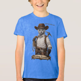 Russian Blue Cowboy Kat – Vrijheid Bouwen Tri-Blend Shirt
