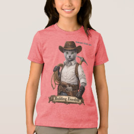 Russian Blue Cowboy Kat – Vrijheid Bouwen Tri-Blend Shirt