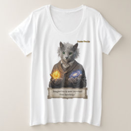 Russian Blue Einstein Cat - Imagination Grote Maat T-shirt