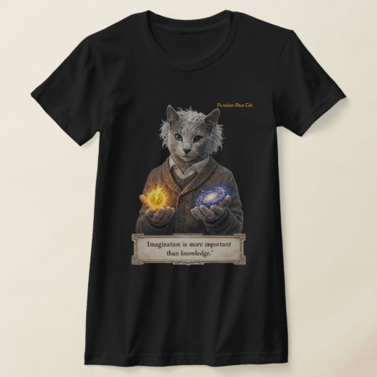 Russian Blue Einstein Cat - Imagination T-shirt (Laagn)