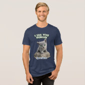 Russian Blue Kitten – I See You Human Tri-Blend Shirt (Voorkant volledig)