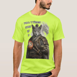 Russian Blue Samurai Cat T-shirt