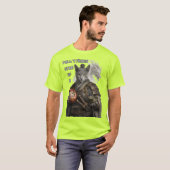 Russian Blue Samurai Cat T-shirt (Voorkant volledig)
