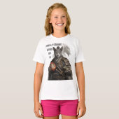 Russian Blue Samurai Cat T-shirt (Voorkant volledig)