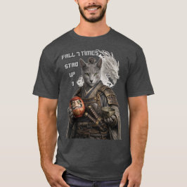 Russian Blue Samurai Cat T-shirt