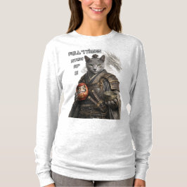 Russian Blue Samurai Cat T-shirt