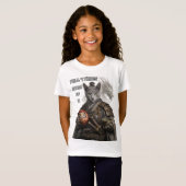Russian Blue Samurai Cat T-shirt (Voorkant volledig)
