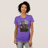 Russian Blue Samurai Cat T-shirt (Voorkant volledig)