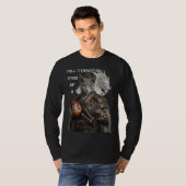 Russian Blue Samurai Cat T-shirt (Voorkant volledig)
