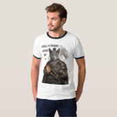 Russian Blue Samurai cat T-shirt (Voorkant volledig)