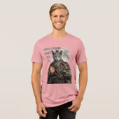 Russian Blue Samurai Cat Tri-Blend Shirt (Voorkant volledig)