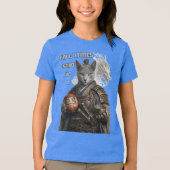 Russian Blue Samurai Cat Tri-Blend Shirt (Voorkant)