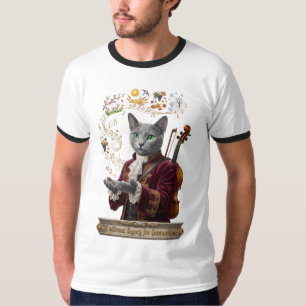 Russian Blue Vivaldi Kat: Een Levendig Erfgoed T-shirt