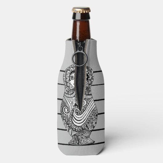 Russian Doll Grey Bottle Cooler (Fles Achterkant)
