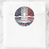 Russian French France Tree Roots Flag Ronde Sticker (Tas)
