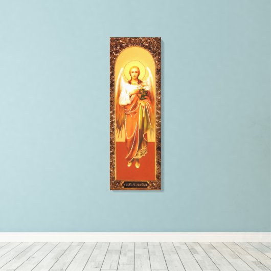 Russian Icon Archangel Gabriel  Wrapped Canvas (Insitu (Houten vloer))