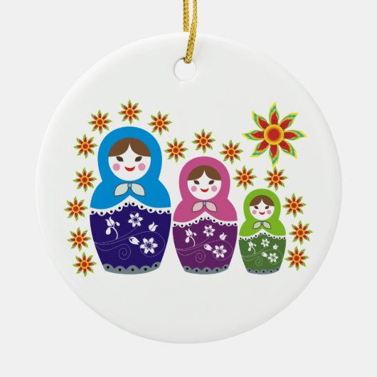 Russian Matryoshka Dolls custom ornament (Voorkant)