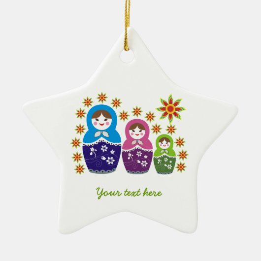 Russian Matryoshka Dolls custom ornament (Voorkant)