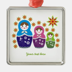 Russian Matryoshka Dolls custom ornament