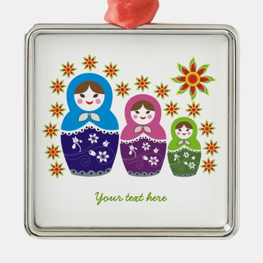 Russian Matryoshka Dolls custom ornament (Voorkant)