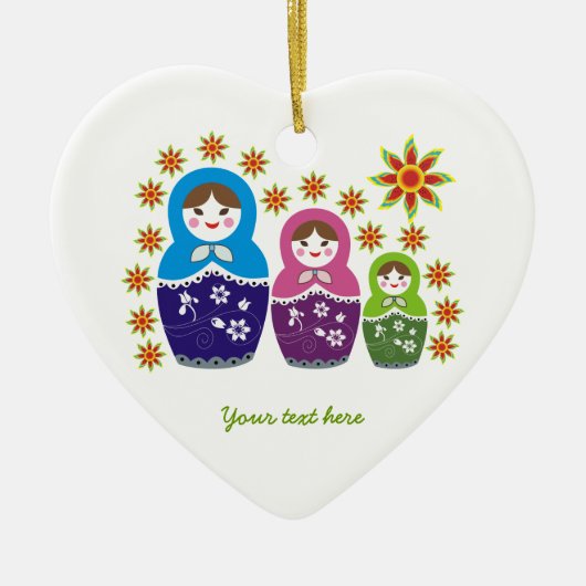Russian Matryoshka Dolls custom ornament (Voorkant)