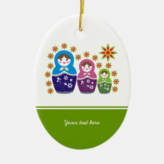Russian Matryoshka Dolls custom ornament (Voorkant)