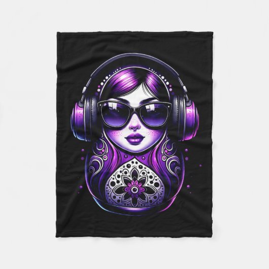 Russian Matryoshka Music Russia Russian Matryoshka Fleece Deken (Voorkant)