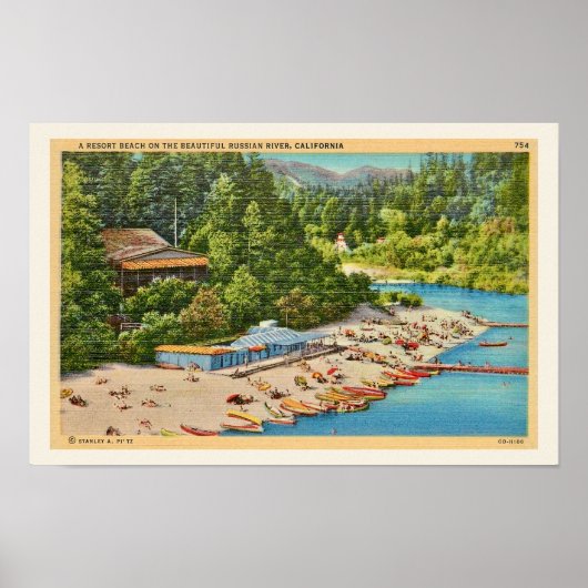 Russian River Beach  Briefkaart Print (Voorkant)