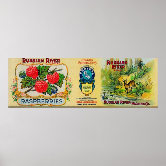 Russian River Raspberry Label Poster (Voorkant)