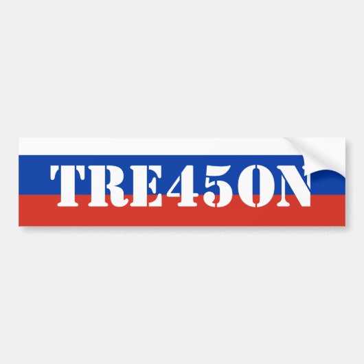 Russian Trump Treason 45 Bumpersticker (Voorkant)