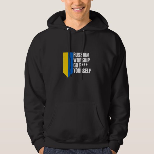 Russian Warship Go F Yourself Essential Hoodie (Voorkant)