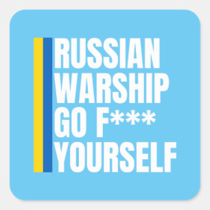 Russian Warship Go F Yourself Essential Vierkante Sticker